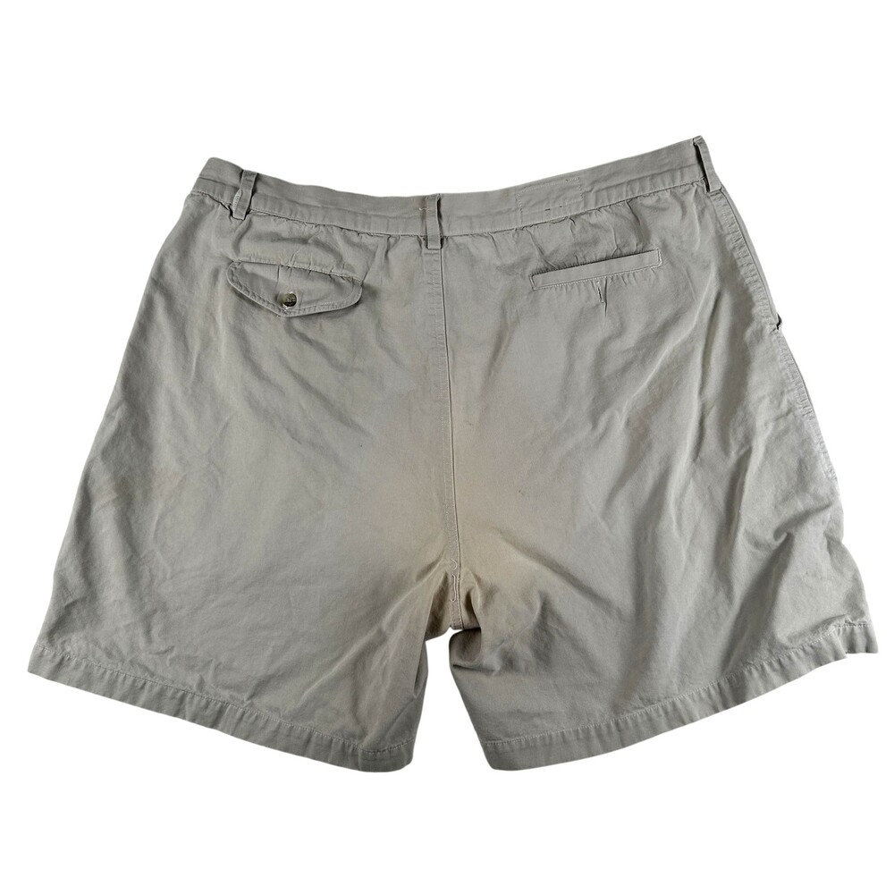 Orvis Chino Shorts Mens 40 Beige Pleated Relaxed Fit Cotton Casual 7" Summer